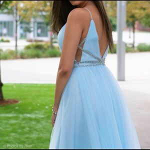 Blue wedding, bridesmaids or prom dress